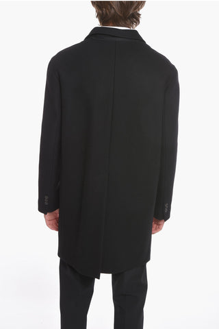 Virgin Wool Coat with Flap Pockets