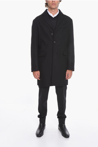 Virgin Wool Coat with Flap Pockets