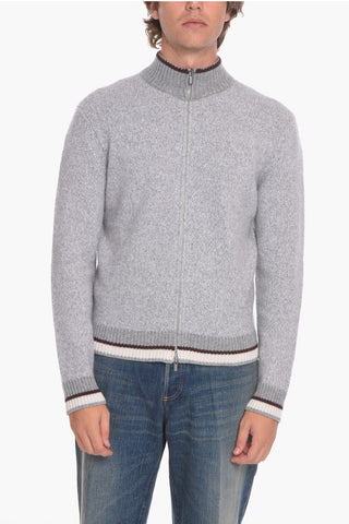 Cashmere Blend Zip-up Sweater