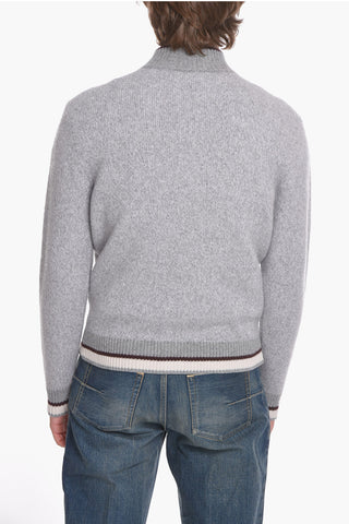 Cashmere Blend Zip-up Sweater