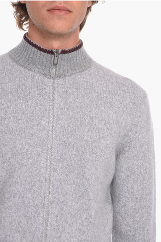 Cashmere Blend Zip-up Sweater