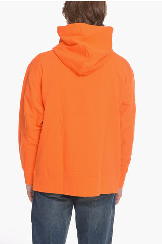 Felpa Hoodie in Cotone Garzato con Maxitasca