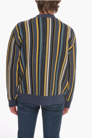 Bayadere Motif Wool Blend BASQUIAT Cardigan