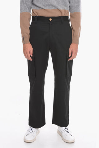 Cotton-twill Cargo Pants with Embroidered Logo