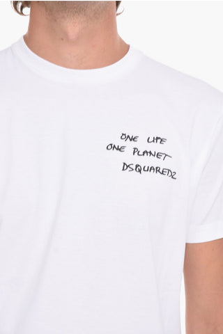 ONE LIFE ONE PLANET T-shirt CIGAR con Lettering Ricamato