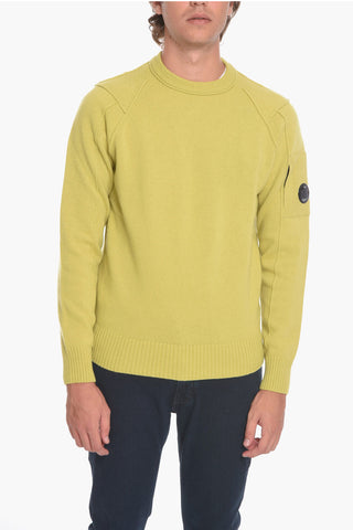 Maglia Girocollo in Misto Lana con Cuciture a Vista
