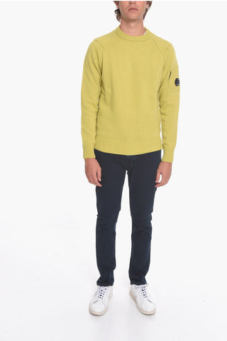 Maglia Girocollo in Misto Lana con Cuciture a Vista
