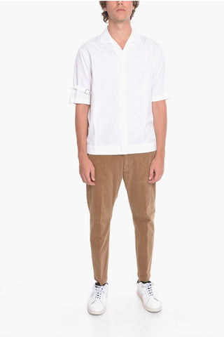 Short-sleeved Shirt with Belt Detail