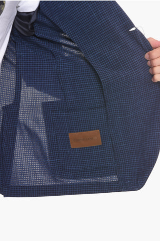 ID Virgin Wool Blend Blazer with Gingham Motif