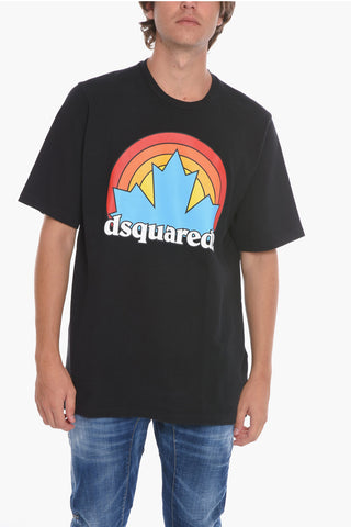 T-shirt SUNSET LEAF con Stampa Multicolor