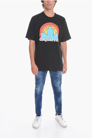 T-shirt SUNSET LEAF con Stampa Multicolor