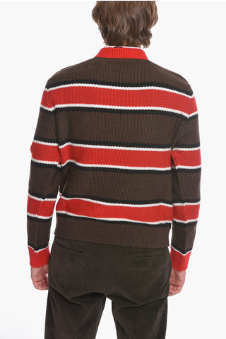 Maglia in Lana Vergine con Fantasia a Righe