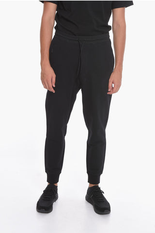 Cuffed Cotton Sweatpants with Nylon Detail