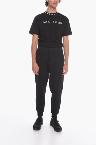 Cuffed Cotton Sweatpants with Nylon Detail