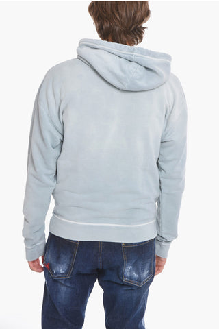 Half-zipped Hoodie Sweatshirt with Logo Print