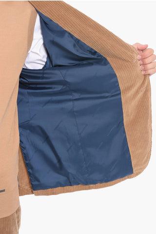 Corduroy Blazer with Flap Pockets
