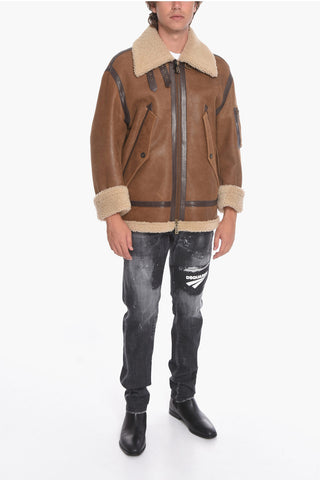 Calfskin Shearling Jacket with Maxi Pockets