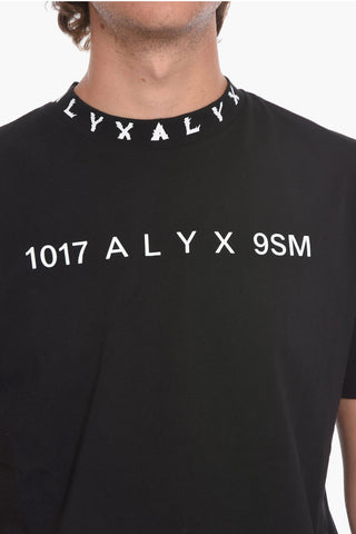 T-Shirt in Cotone con Collo Logato