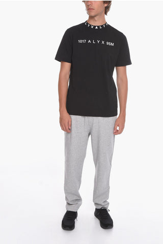T-Shirt in Cotone con Collo Logato