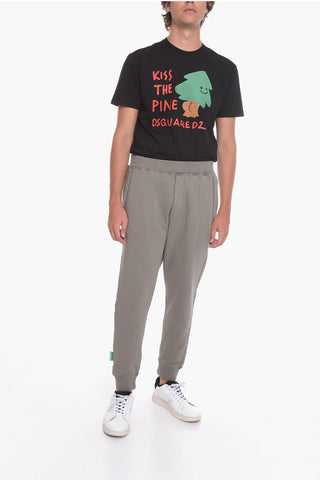 ONE LIFE ONE PLANET Brushed Cotton Joggers with Lettering