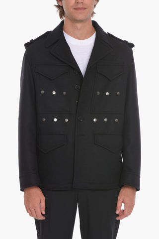 Multipocket MILITARY Coat with Metal Applications