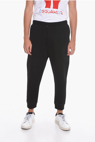 Joggers in Tessuto a Coste con Gamba Crop