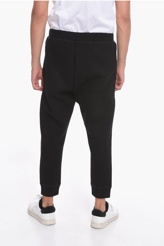 Joggers in Tessuto a Coste con Gamba Crop