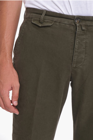 Stretch Cotton Chinos Pants with Belt Loops