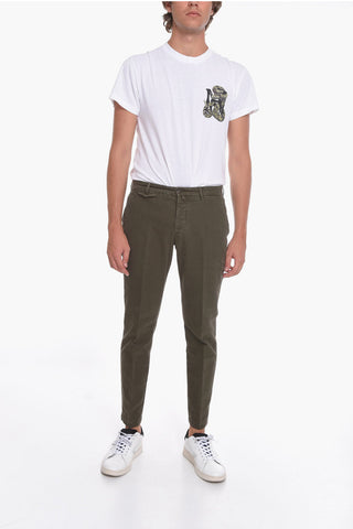 Stretch Cotton Chinos Pants with Belt Loops