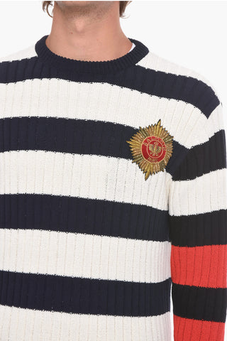 Pullover EMBLEM a Righe Awning con Applicazione