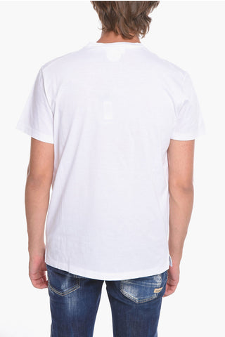 Crewneck T-Shirt with Multicolored Logo Patches