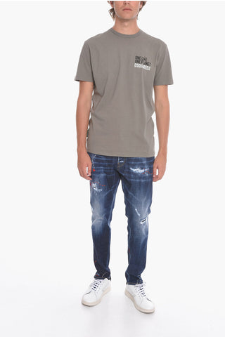 ONE LIFE ONE PLANET CrewneckT-shirt with Lettering