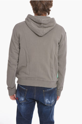 ONE LIFE ONE PLANET Zip-up Hoodie Sweatshirt with Lettering