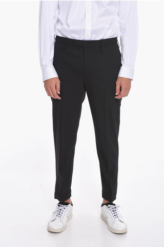 Wool-blend Trousers with Buckle Detailing