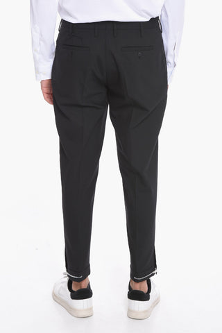 Wool-blend Trousers with Buckle Detailing