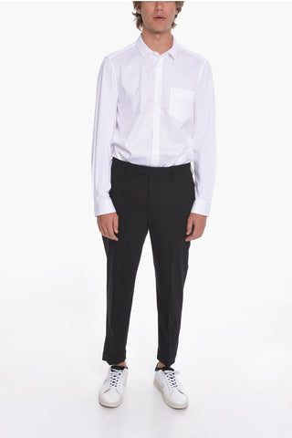 Wool-blend Trousers with Buckle Detailing