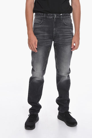 Multipocketed Cotton Slim Fit Denims 18cm