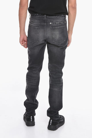 Multipocketed Cotton Slim Fit Denims 18cm