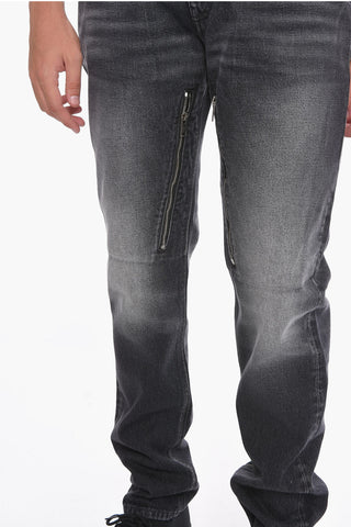 Multipocketed Cotton Slim Fit Denims 18cm