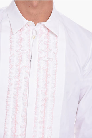 Camicia in Popeline con Ruches sul Fronte