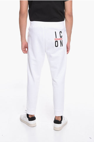 ICON Joggers in Cotone Felpato con Stampa Logo sul Retro