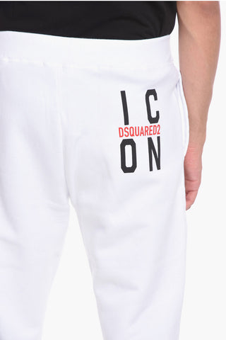 ICON Joggers in Cotone Felpato con Stampa Logo sul Retro