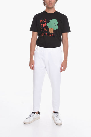 ICON Joggers in Cotone Felpato con Stampa Logo sul Retro