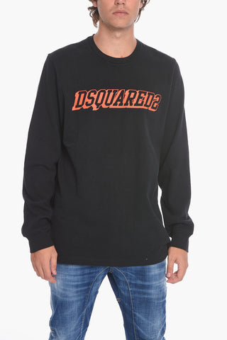 T-shirt a Maniche Lunghe con Stampa Logo