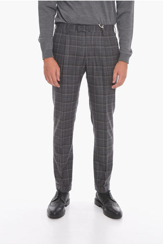 LA SARTORIA District Check Motif Wool Pants