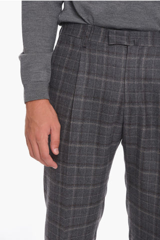 LA SARTORIA District Check Motif Wool Pants