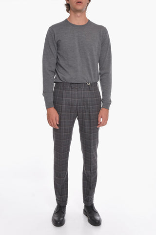 LA SARTORIA District Check Motif Wool Pants