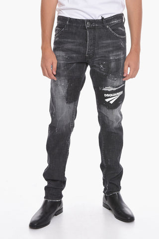 Distressed COOL GUY Denims with Logo Patch 17,5cm