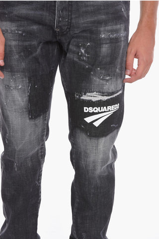 Jeans COOL GUY Distressed con Logo Patch 17,5cm