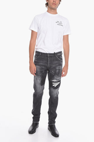 Distressed COOL GUY Denims with Logo Patch 17,5cm